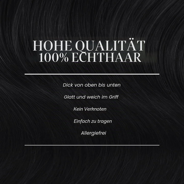 GOO GOO Clip in Extensions Eechthaar, 40cm 120g 7pcs, 1 Tief Schwarz, Remy Clip in Haarverlängerung