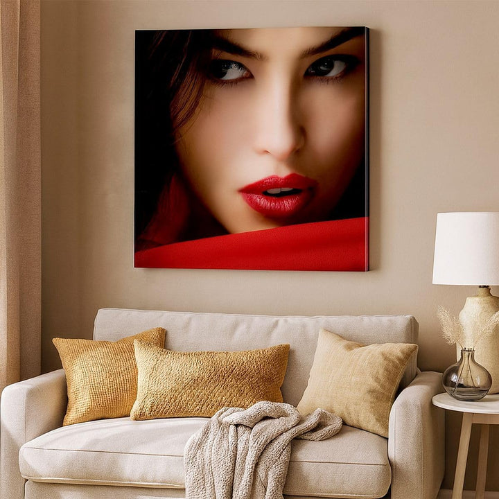 Bilder auf Leinwand 70x70cm Leinwandbild Schönheit brünette eleganc mädchen Gross Wanddeko Bild Schl