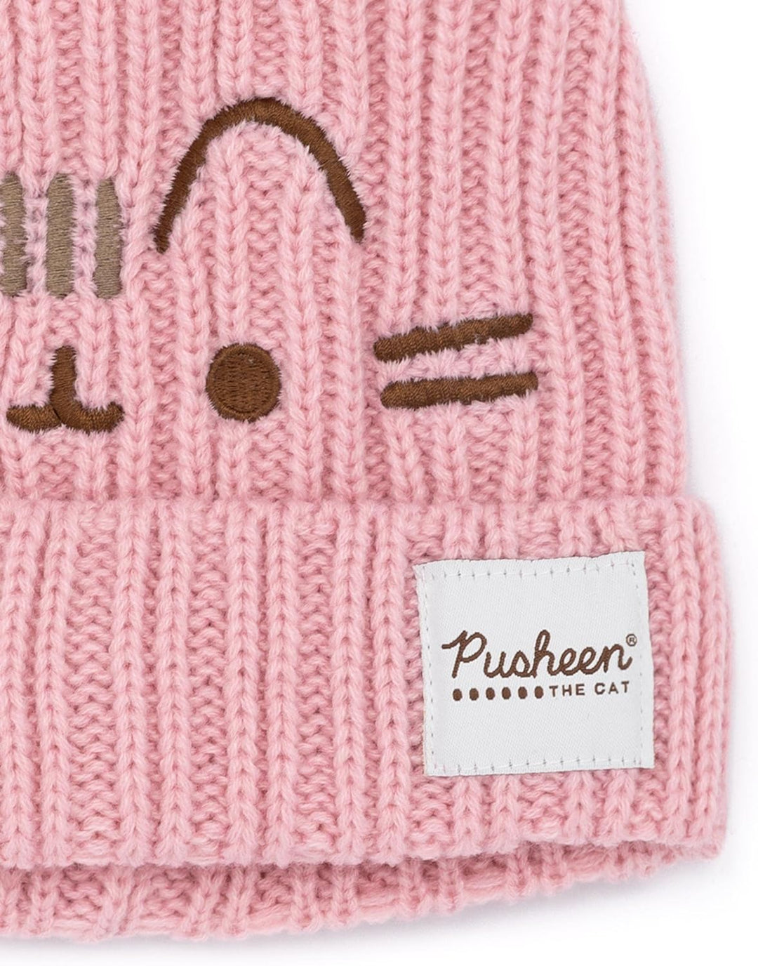 Pusheen Beanie und Handschuhe Frauen Katze rosa gestrickter Winterhut