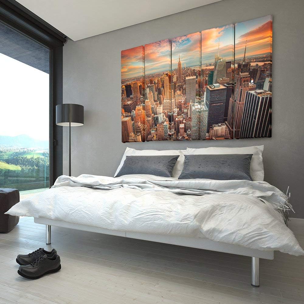 Feeby. Leinwandbild - 5 Teile - Bilder, Wand Bild, Wandbilder, Kunstdruck XXL, 5-Teilig, (NEW YORK,