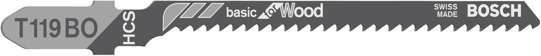 Bosch Professional 100 x Stichsägeblatt T 119 BO Basic for Wood (für weiches Holz, Kurvenschnitt, Zu