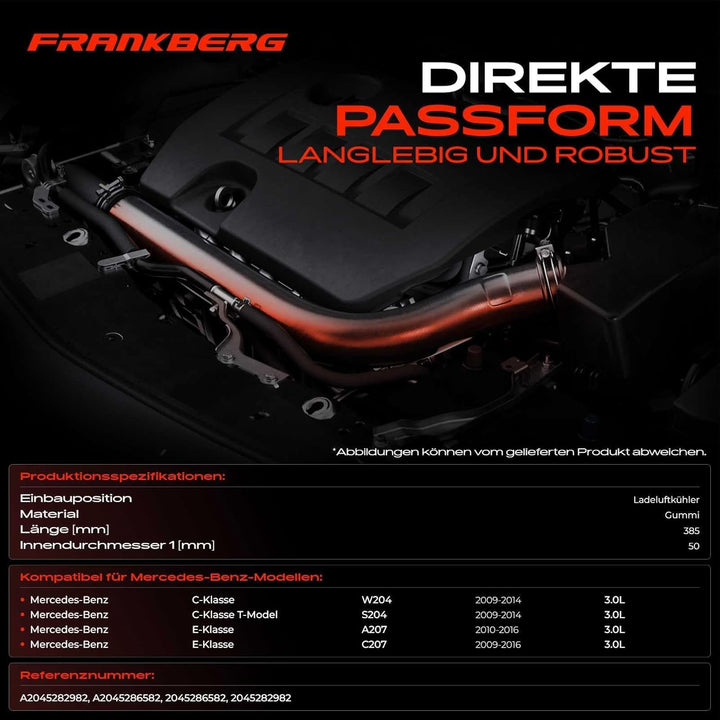 Ladeluftschlauch Links für C-Klasse W204 C-Klasse T-Model S204 E-Klasse A207 C207 3.0L 2009-2016 204
