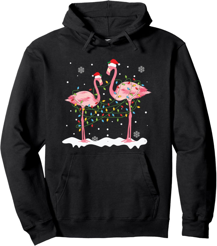 Weihnachtsmütze mit Flamingo-Motiv, Weihnachtsmann-Motiv, Flamingo Loves Pullover Hoodie