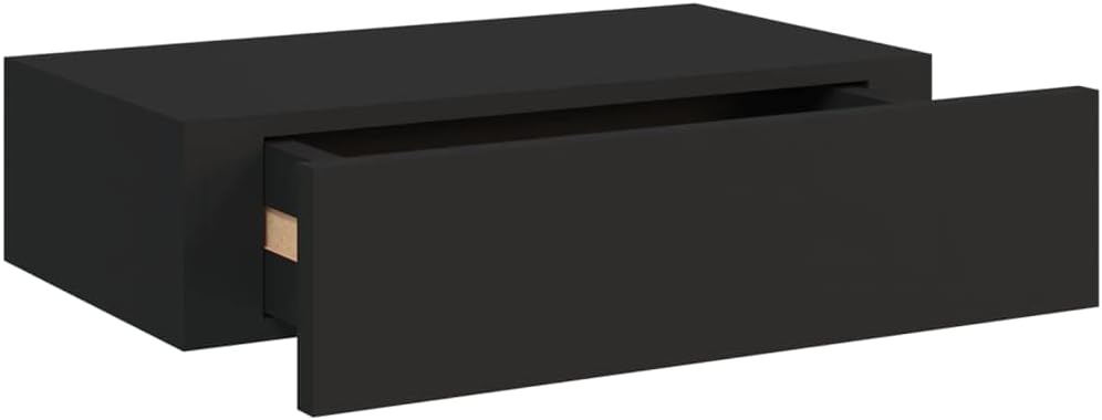 Schubladenregal 40x23,5x10 cm 2 Pcs MDF, Metall Schwarz Wandschrank Mit Schublade Mit Schublade Wand