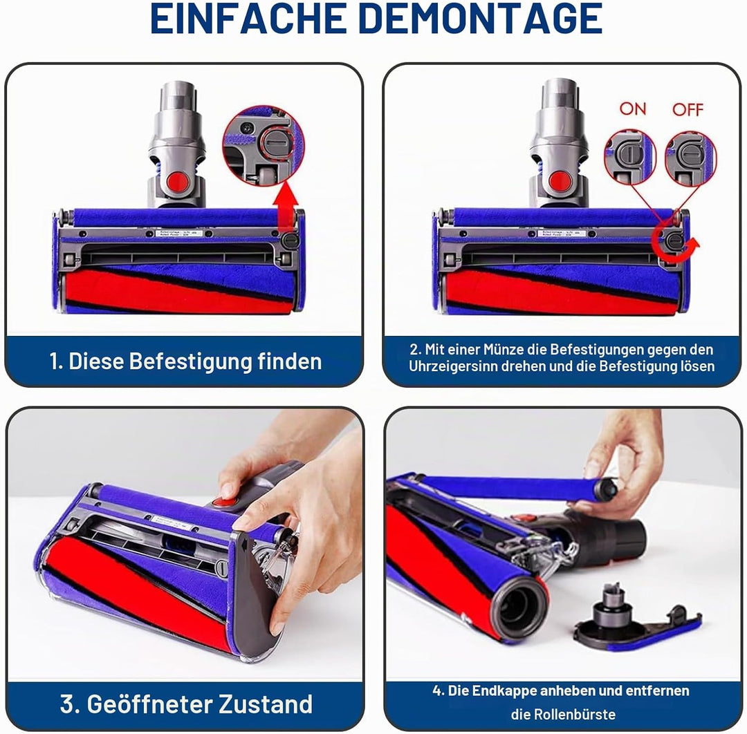 Softwalze Bodendüse für Dyson V7 V8 V10 V11 V15 SV10 SV11 SV12 SV14 SV15 SV22 SV25 SV27 SV28 SV37 St