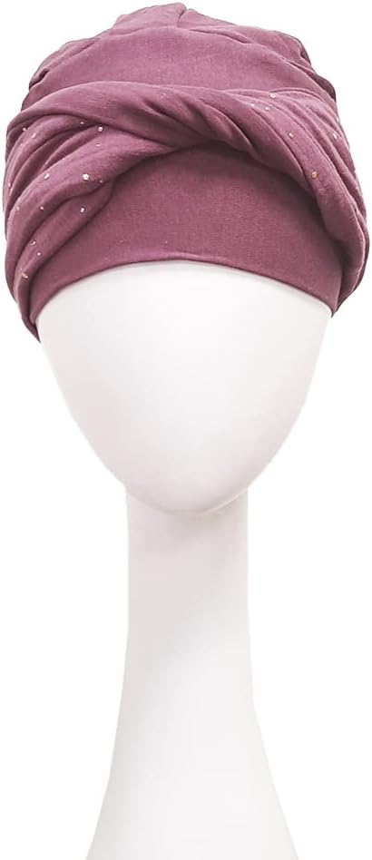 CAREBELL Elegance Malva Gold Bambus-Turban für Haarausfall