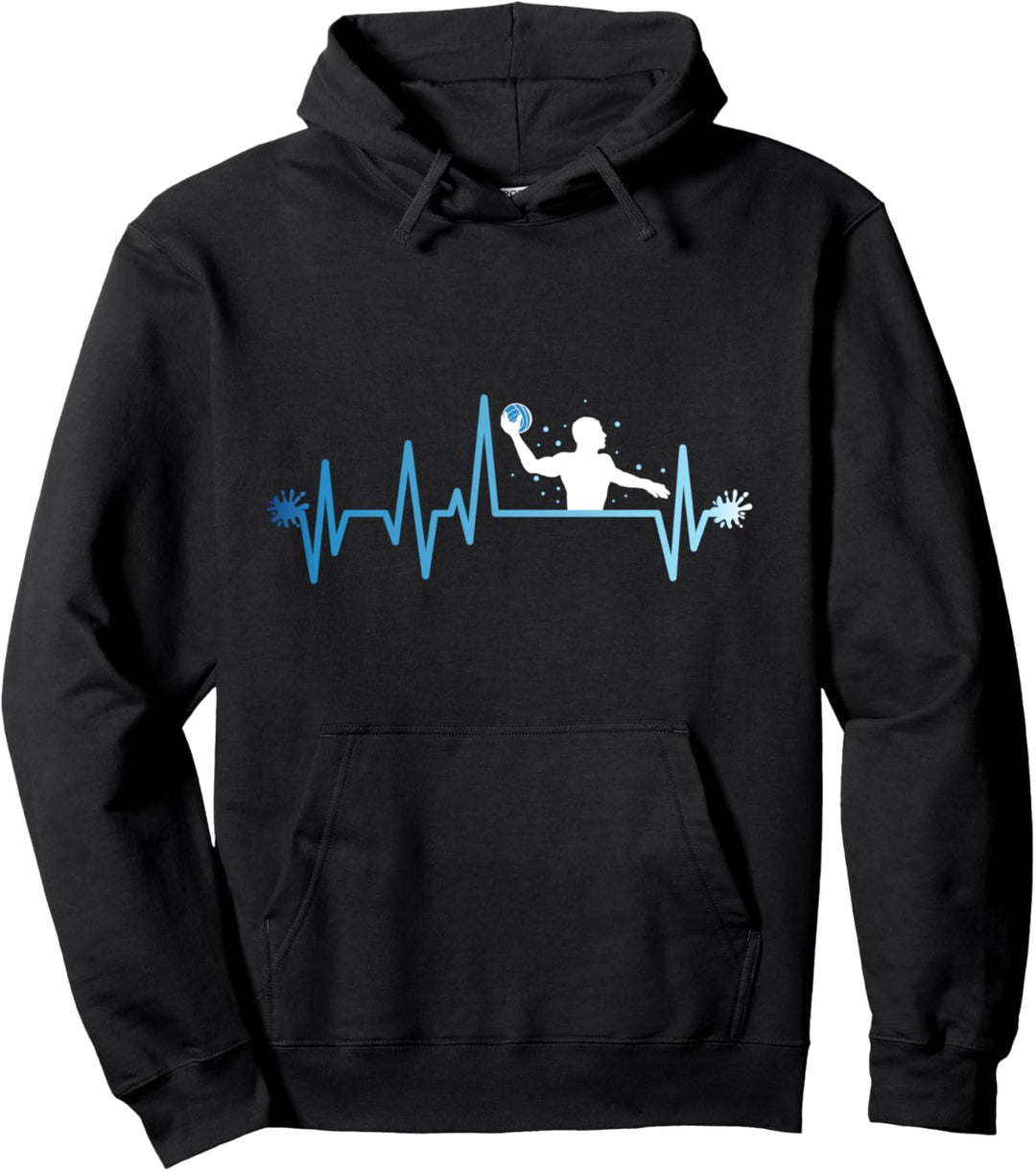 Wasserball Spieler Herzschlag Wasserballer Trainer Geschenk Pullover Hoodie