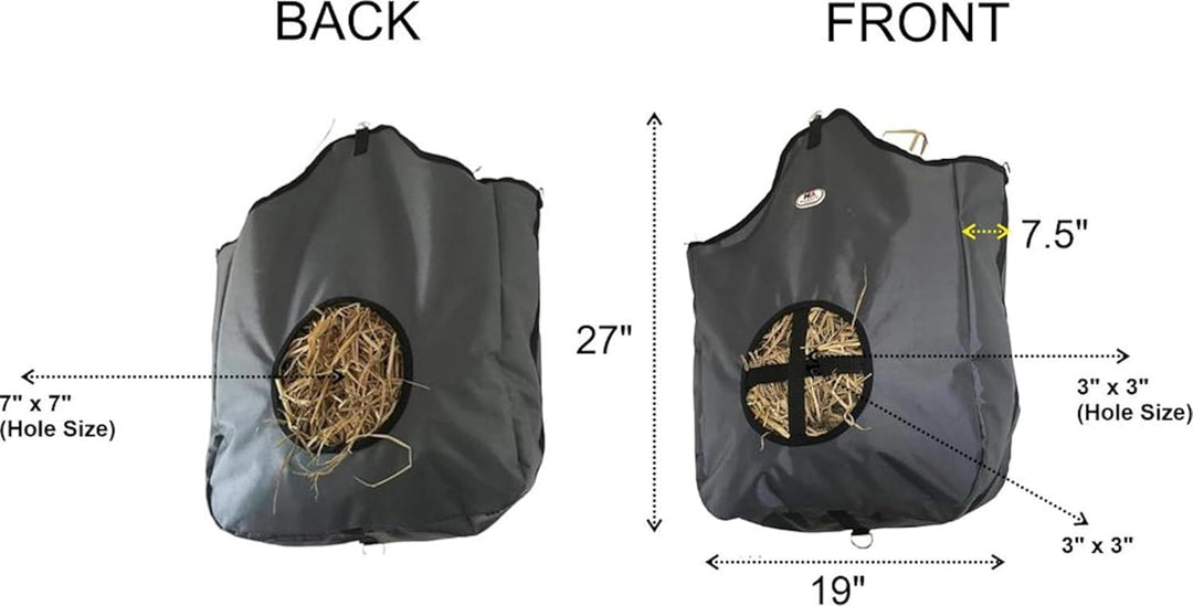Majestic Ally Heufuttertasche aus Nylon für Pferd, Ziege, Schaf doppelseitiges offenes Futterloch mi