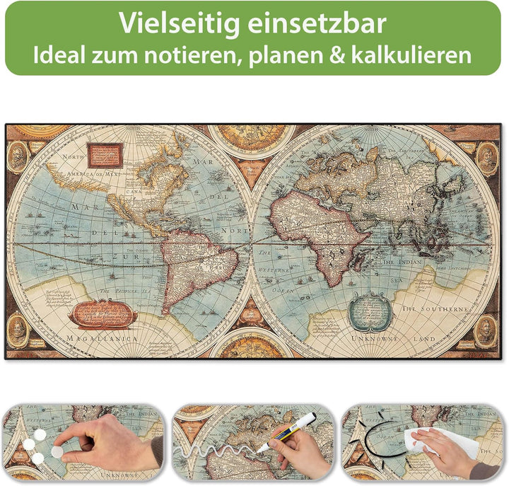 banjado Magnettafel schwarz 78 x 37cm / Magnetwand Metall/Magnetpinnwand als Memoboard/Pinnwand Magn