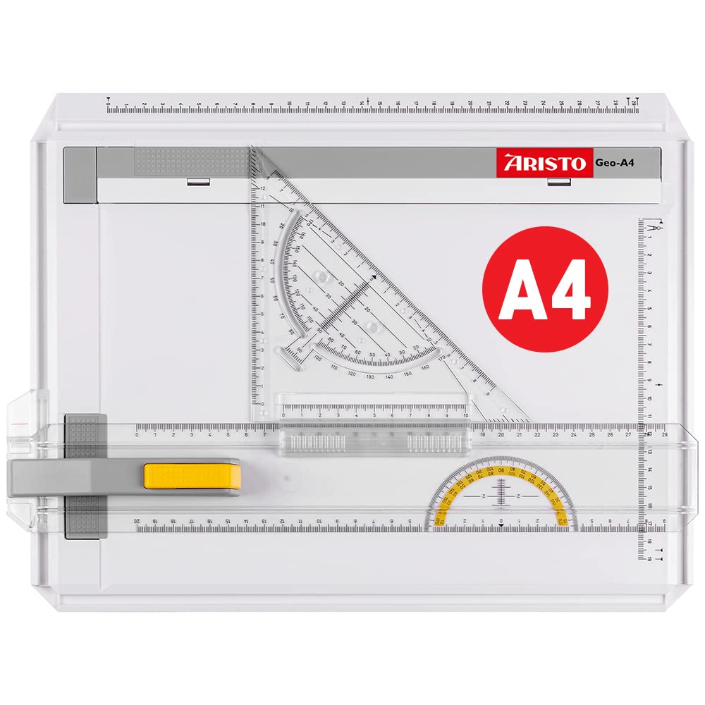 Aristo AR70442 Geo-Board Zeichenplatte (Format: A4, schlagfester Kunststoff, inkl. Schnellzeichendre