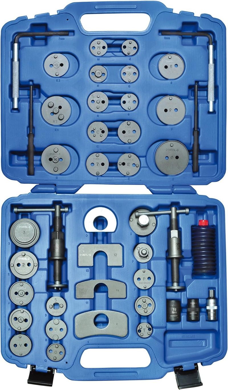 SW-Stahl 01467L Bremskolbenrückdrehwerkzeug 43-teilig I Bremskolben-Rückstell-Werkzeug I für links-