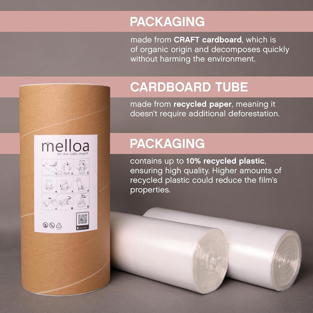 MELLOA Nachfüllfolie für Windeleimer Kompatibel mit Tommee Tippee Sangenic TEC Simplee Twist & Click