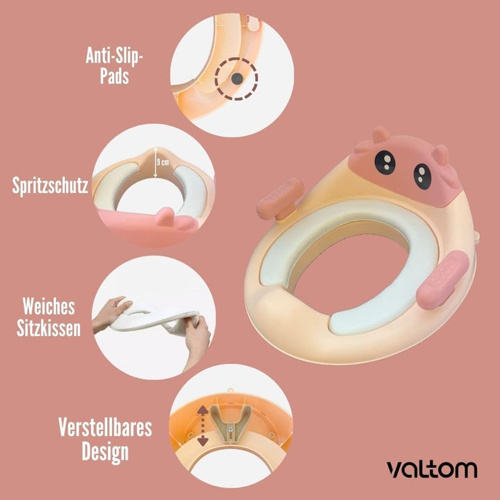 Valtom Kinder Toilettensitz – Rutschfest & Ergonomisch – WC-Sitz für Kleinkinder – BPA-frei – Einfac