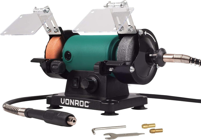 VONROC Doppelschleifer/Doppelschleifmaschine/Multifunktionswerkzeug 150W - 75mm mit flexibler Welle