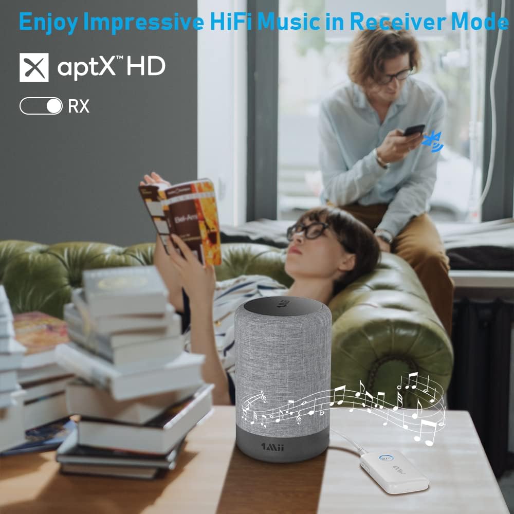 YMOO Bluetooth Adapter 5,3 für TV an Zwei Bluetooth Kopfhörer,3,5 mm Klinke AUX Audio 2 in 1 Bluetoo