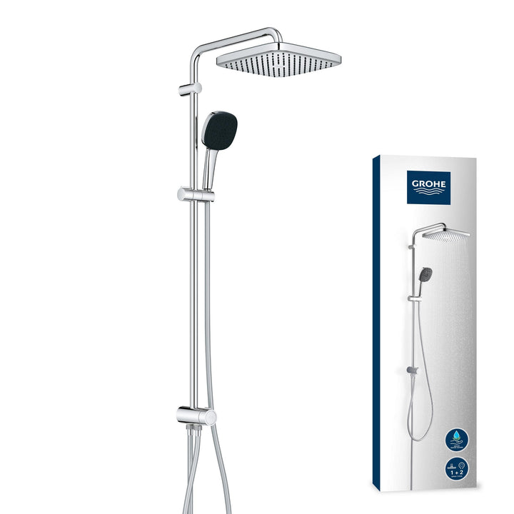 GROHE Vitalio 250 - Duschsystem mit Umstellung, wassersparend ~8l/min (für vorhandene Armaturen, 2 S