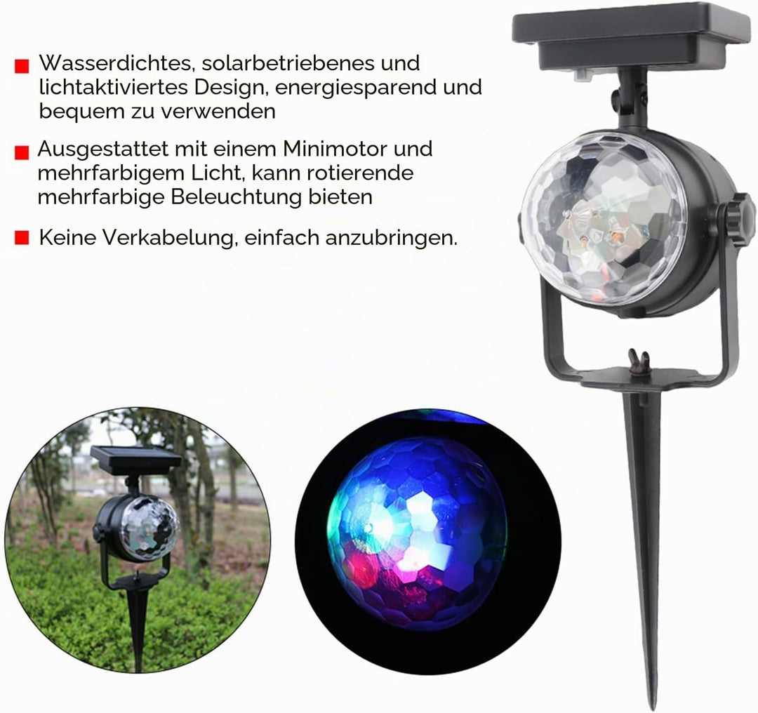 Solarbetriebenes, Wasserdichtes LED-Feenprojektorlicht mit Mehrfarbigen Rotierenden Lichtern für Wei