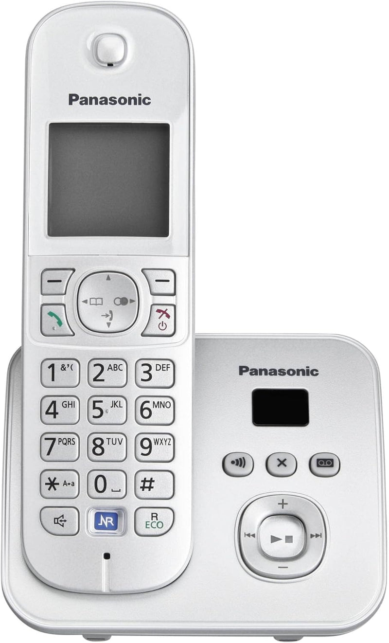 Panasonic KX-TG6821GS DECT Schnurlostelefon mit Anrufbeantworter (strahlungsarm, Eco-Modus, GAP Tele