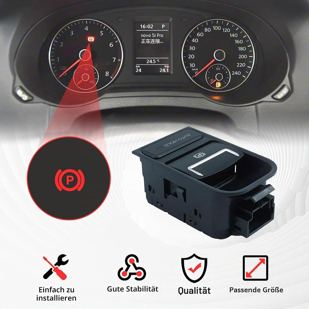 ZEALfix  EPB Elektrische Handbremse Feststell Bremsschalter Schalter 5N0927225A für Sharan Tiguan Al