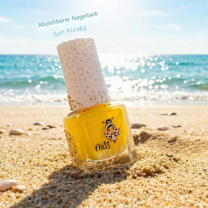 Miss Nella Summer Glitzer Nagellack 4er Set: Gelb, Koralle, Rosa und Lila, abziehbarer Nagellack spe