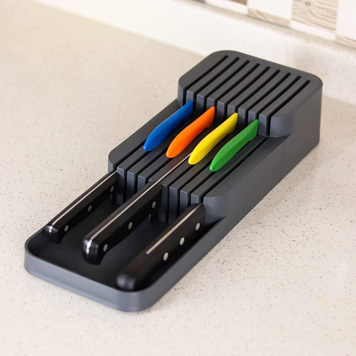 Messerorganizer für 18 Messer – zweistufiger Messerblock für Küchenschublade oder freistehend, rutsc