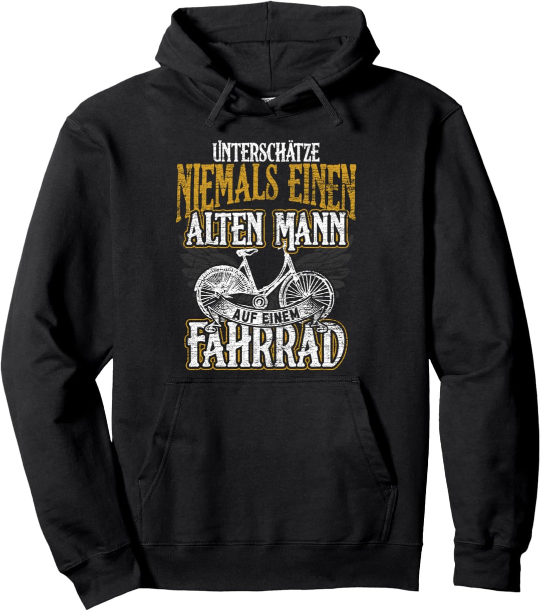 Radfahrer Geschenk Alter Mann auf einem Fahrrad Pullover Hoodie