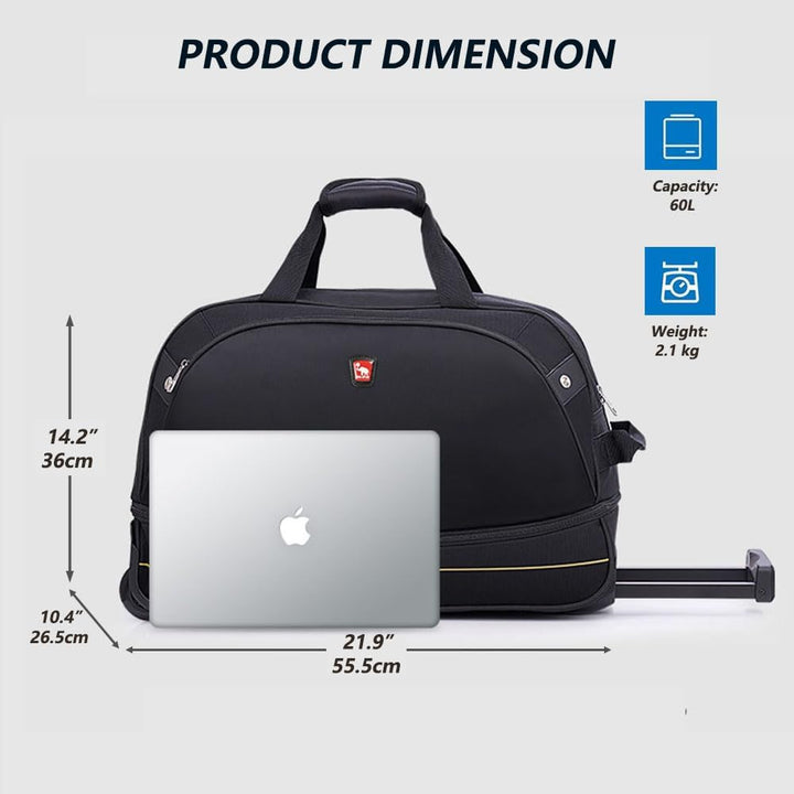 OIWAS Reisetasche mit Rollen kleine 45L Plus 10L Unisex Trolleyfunktion Tasche erweiterbares Busines