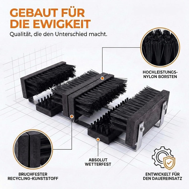 Borstelshop Schuhabstreifer mit Halterung - Fussabtreter Aussenbereich - Fussabtreter Aussen - Schuh