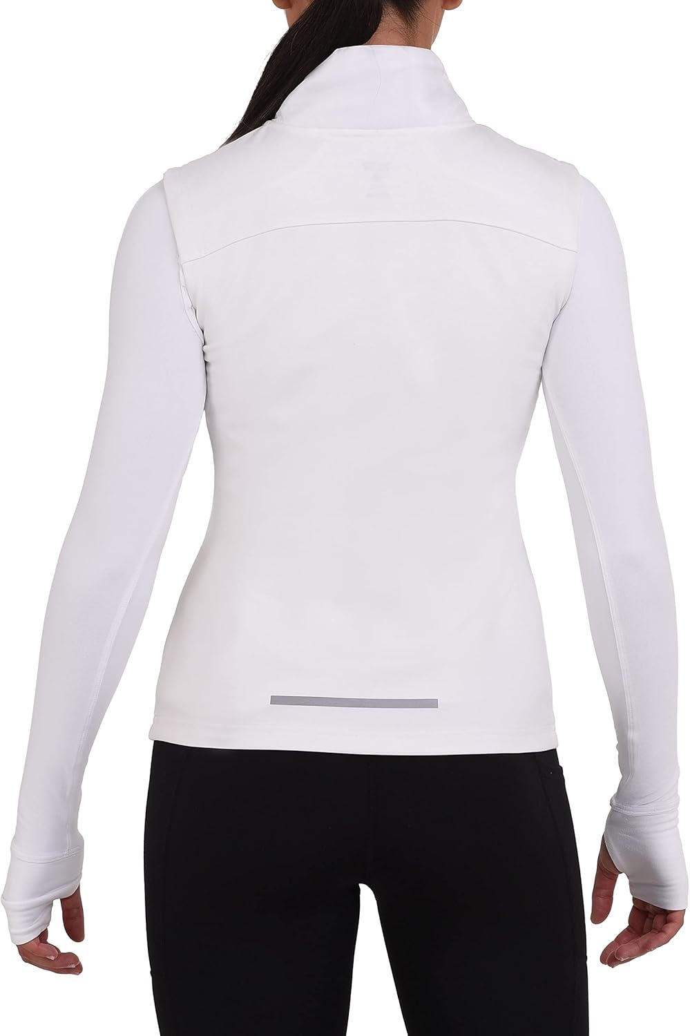 TCA Damen und Mädchen Excel Runner Leichte Laufweste mit Reissverschlusstaschen L Weiss, L Weiß
