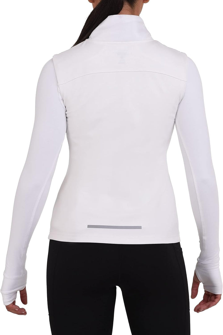 TCA Damen und Mädchen Excel Runner Leichte Laufweste mit Reissverschlusstaschen L Weiss, L Weiß