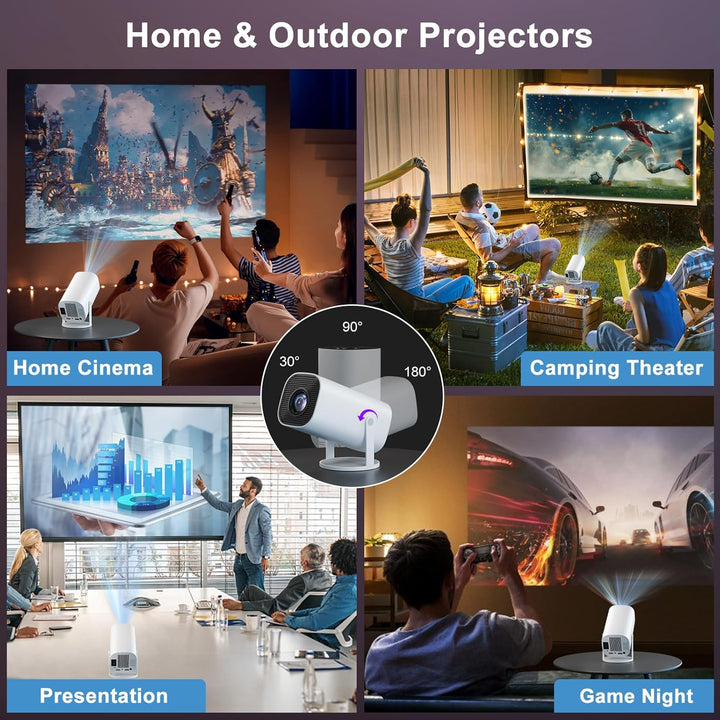 Mini Beamer 4K Full HD 1080P, Projektor Tragbarer mit WiFi 6 und Bluetooth 5.4, Beamer Klein Project
