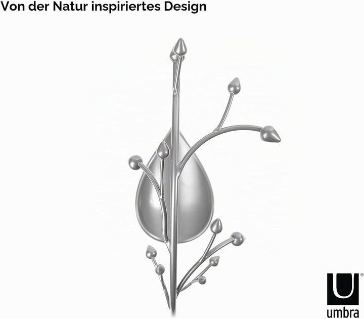 Umbra Orchid Schmuckständer und Schmuckbaum für Ketten mit integrierter Schmuckablage, Stahlgrau, 23