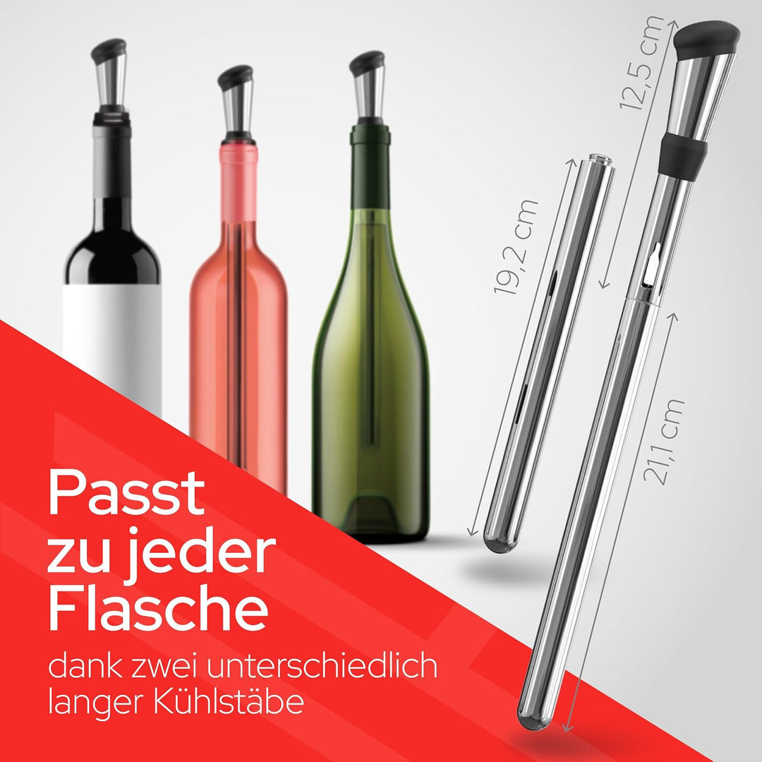 Haber&amp;Kremer® (2x) Weinkühlstab - Erstklassige Kühlung - Hochwertiger Weinkühler Stab aus 100% Edels