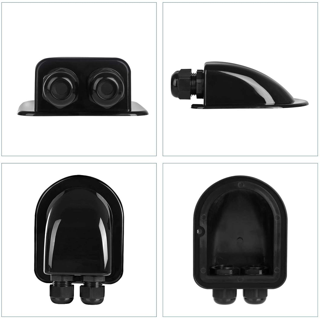 Offgridtec© Dachdurchführung 2-Fach Schwarz für Kabelaussendurchmesser 3-12mm für Wohnmobil Caravan