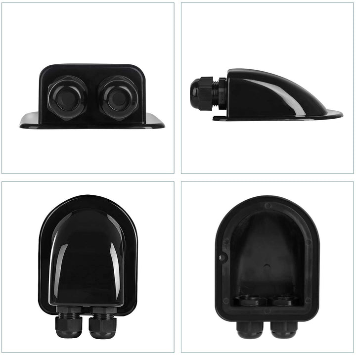 Offgridtec© Dachdurchführung 2-Fach Schwarz für Kabelaussendurchmesser 3-12mm für Wohnmobil Caravan