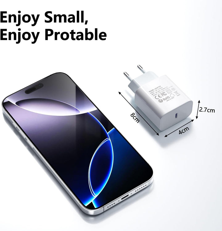 USB C 25W Ladegerät, 5er-Pack Schnellladegerät PD3.0 Stecker Typ C Handy Netzteil Wand-Ladegerät Kom