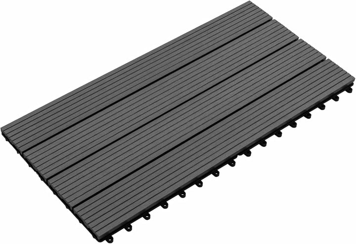 Festnight WPC Terrassendielen Terrassenplatten 60x30 cm 6er Spar Set für 1.08m² Schwarz für Garten B
