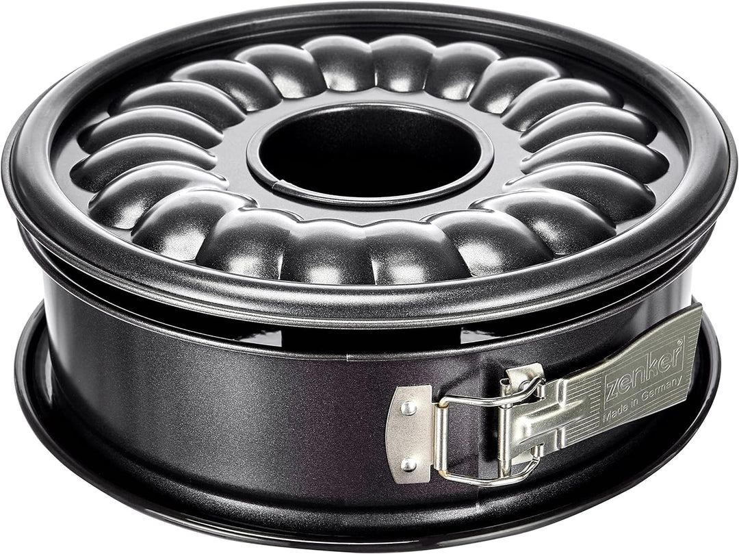 Zenker 7004 Springform Ø 26 cm DELUXE, Backform mit Emaille-Versiegeltem Flach- und Rohrboden aus St