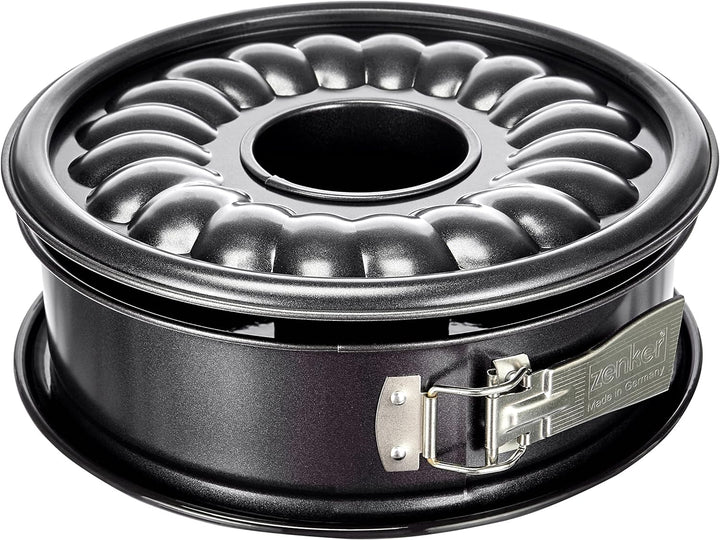 Zenker 7004 Springform Ø 26 cm DELUXE, Backform mit Emaille-Versiegeltem Flach- und Rohrboden aus St