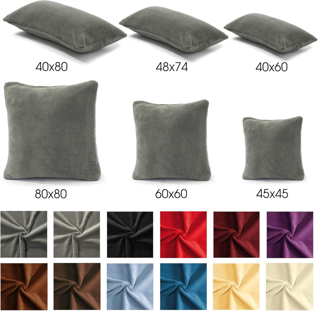 CelinaTex Xanio Dekokissen mit Innenkissen 40 x 80 cm grau Coral-Fleece Sofakissen Mikrofaser Kusche