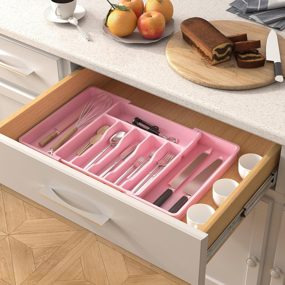 Lifewit Besteckhalter, erweiterbarer Utensilienhalter für Schublade, verstellbarer Besteckkasten, ko