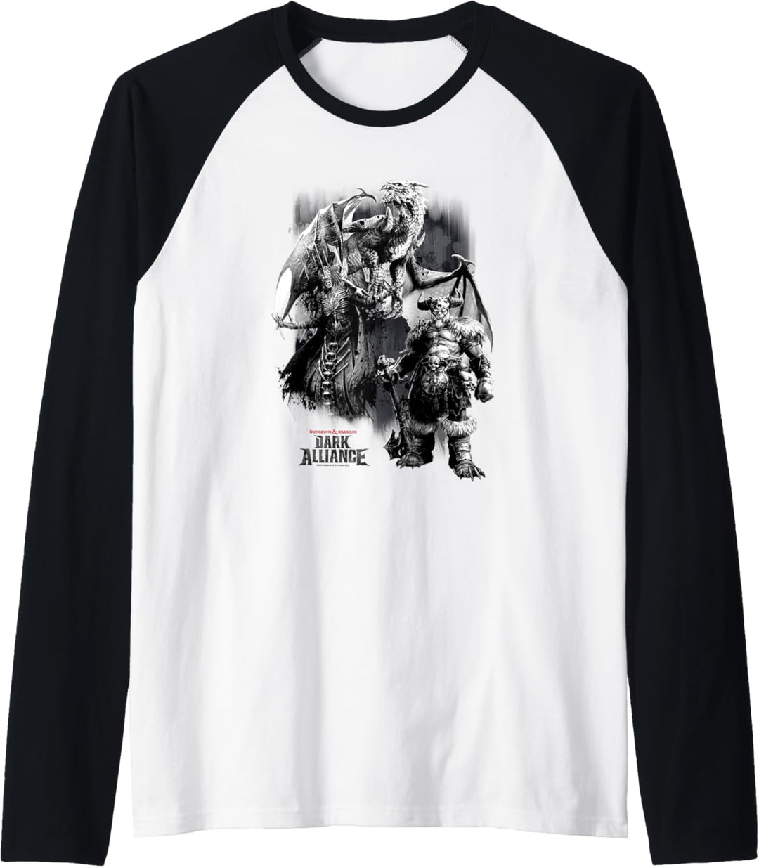 Dungeons & Dragons Group Shot Dark Alliance Black & White Raglan
