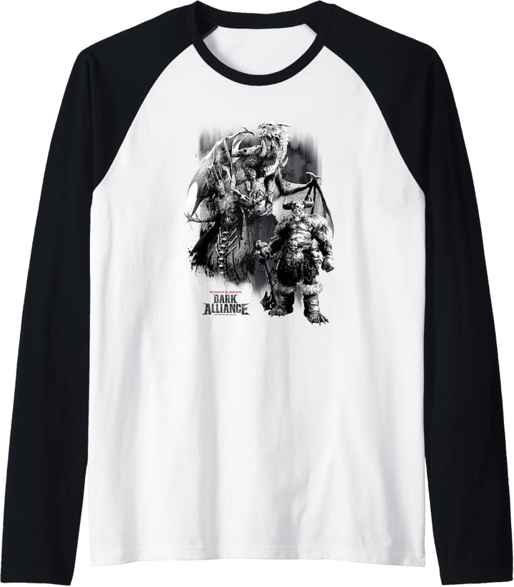 Dungeons & Dragons Group Shot Dark Alliance Black & White Raglan