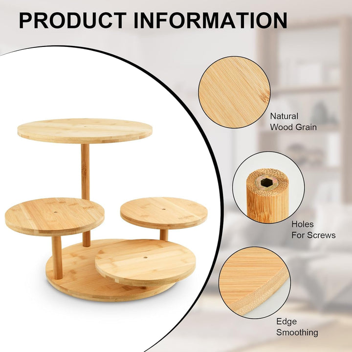 4 Etagen Kuchen und Cupcake Ständer aus Holz, Tortenständer Holz, Desserts Gebäck Display, für Desse