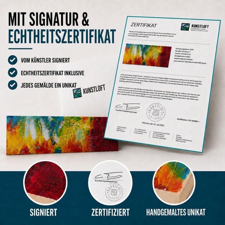 KunstLoft Leinwandbild | 100% HANDGEMALT | 150x50cm | Gemälde &