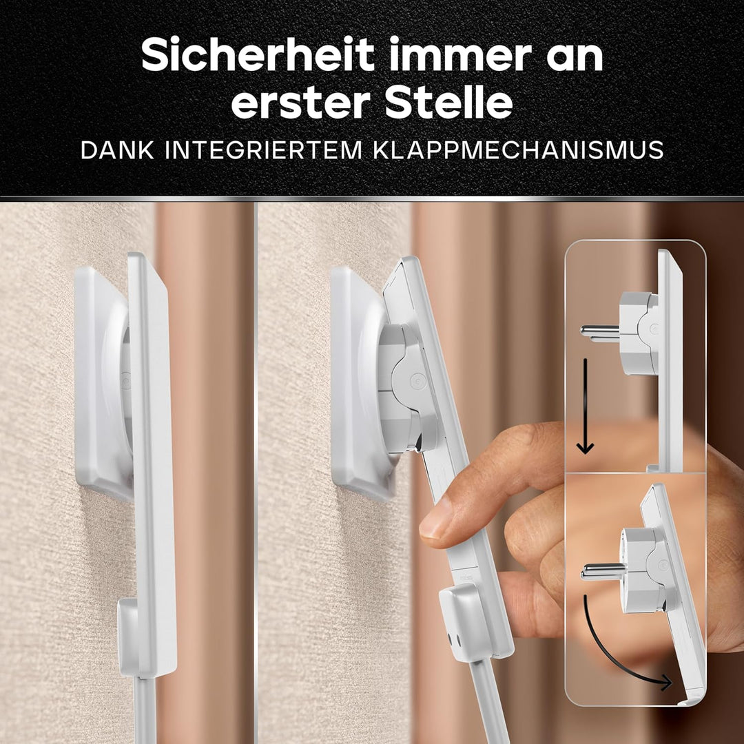 KABEL EULE | Evoline Flachstecker Verlängerung auf Eurostecker | Weiss | 25cm | Made in Germany | Mö