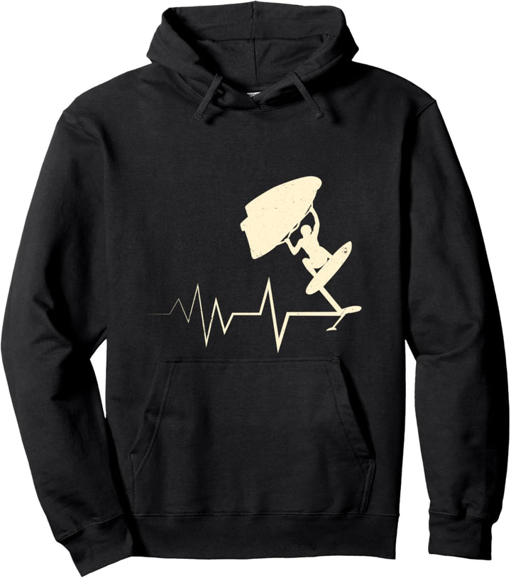 Wing Surf Herzschlag Wing Foiler Herz Wing Foil Pullover Hoodie