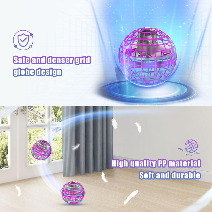Fliegender Ball 2025, Flying Balls mit Led-Beleuchtung, Orbi Drohne Orbit Ball Hover Spinner Toy Ges