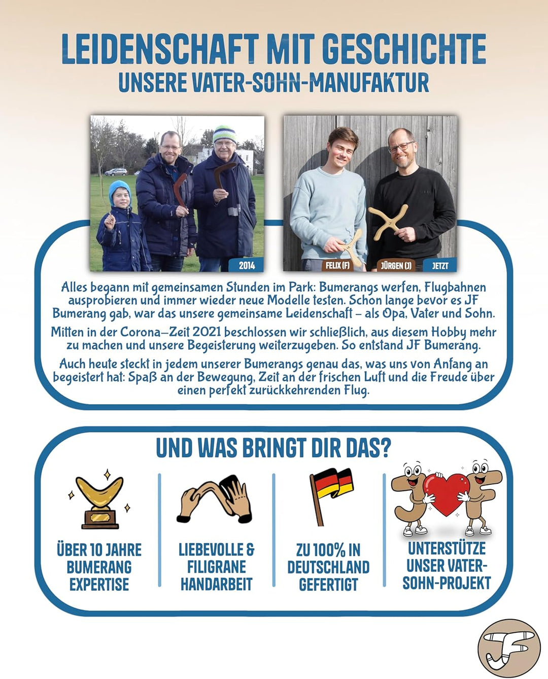 ANFÄNGERSET - Handgemacht - Boomerang MÜNCHEN, LONDON & Beutel - Nachhaltig - Einzigartiges Geschenk