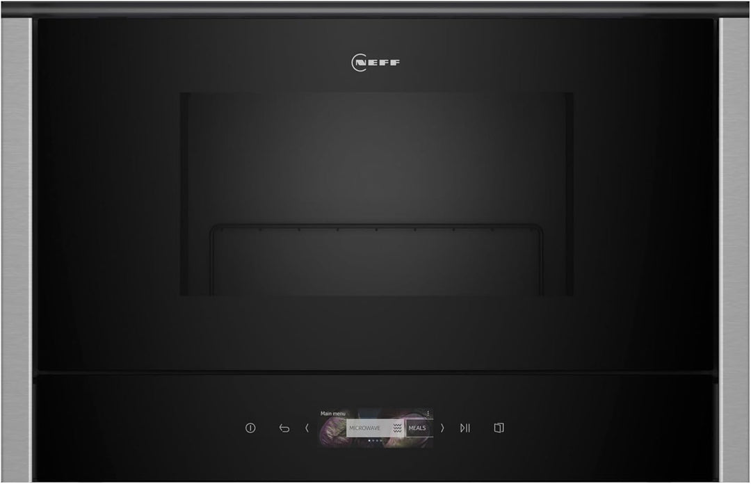 NEFF NL4GR31N1 Einbau-Mikrowelle N70, Integrierbare Mikrowelle mit Grill 40 x 60cm, Full Touch TFT-D